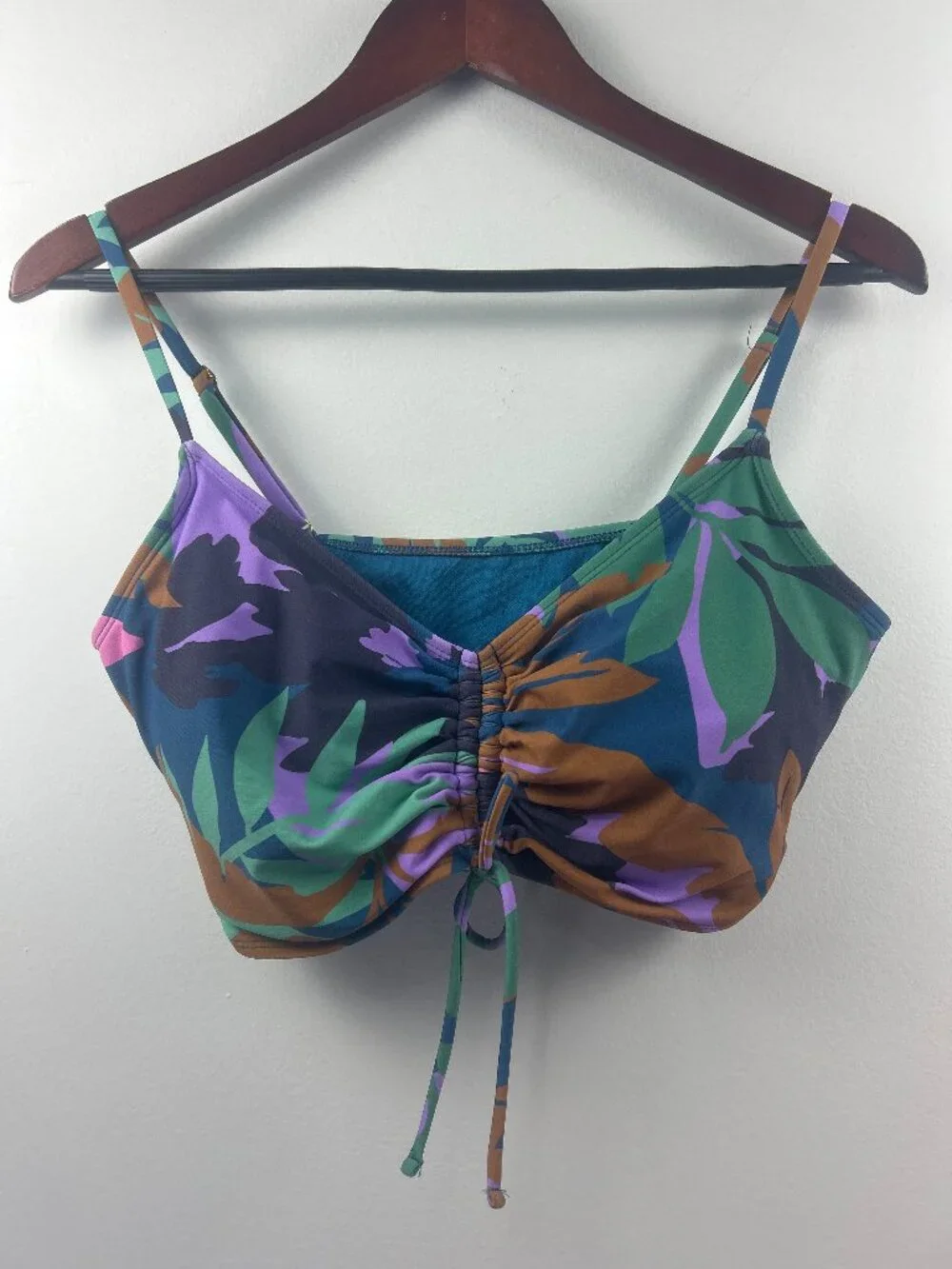Shade & Shore Tropical Print Swimsuit Top XL